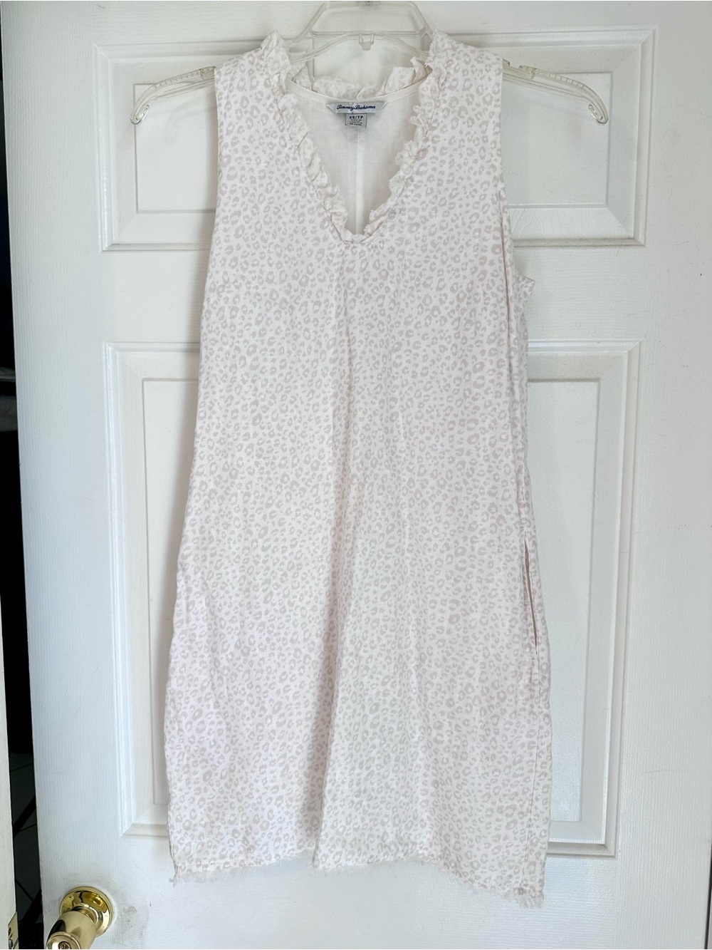 Tommy Bahama Cheetah Print 100% Linen Shift Dress – Size XS